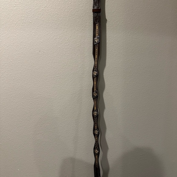 Unisex lucky & blessed brand real leather belt tooled leather Mexican finish. - Picture 7 of 10